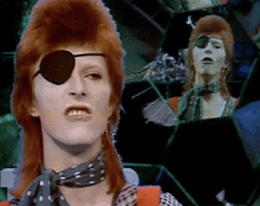 Bowie in his "Rebel Rebel" music video