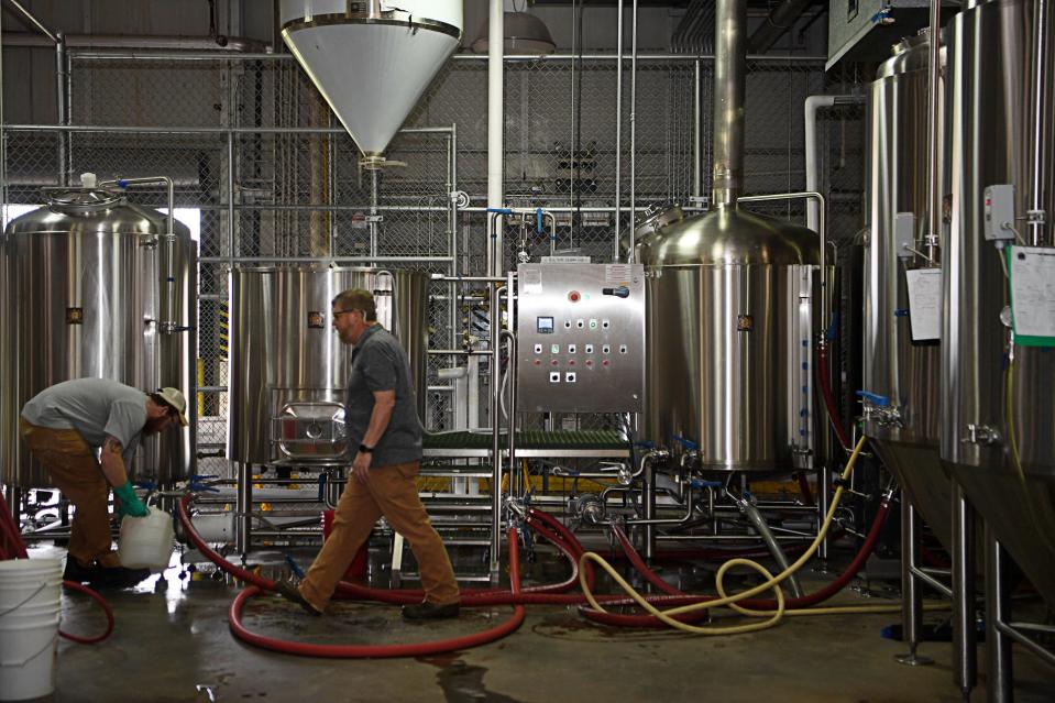 Students work in the Brewing, Distillation, and Fermentation program at AB-Tech’s Enka-Candler campus, March 28, 2024.