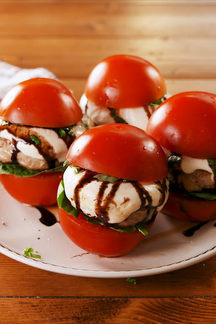 No-Bun Bruschetta Burgers