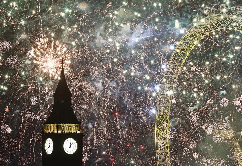 A total of 12,000 fireworks were used in the huge display in the centre of London (AFP via Getty Images)