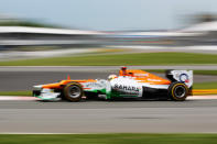 MONTREAL, CANADA - JUNE 08: Paul di Resta of Great Britain and Force India drives during practice for the Canadian Formula One Grand Prix at the Circuit Gilles Villeneuve on June 8, 2012 in Montreal, Canada. (Photo by Mark Thompson/Getty Images)