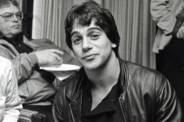 <p>Ron Galella/Ron Galella Collection via Getty</p> Tony Danza at a police-celebrity charity basketball game in 1983