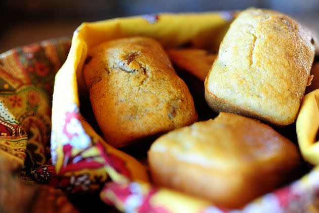 Mini Corn Loaves with Cranberries and Pecans