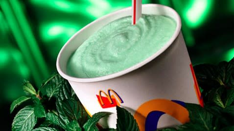 McDonald's elusive shamrock shake makes an appearance yearly around St.Patrick's Day.