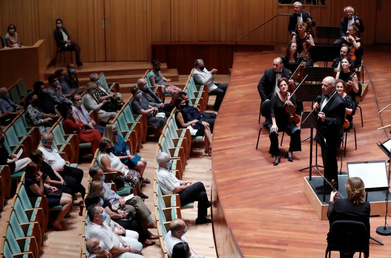 Orchestra conductor Fischer speaks before his concert at the Mupa Budapest