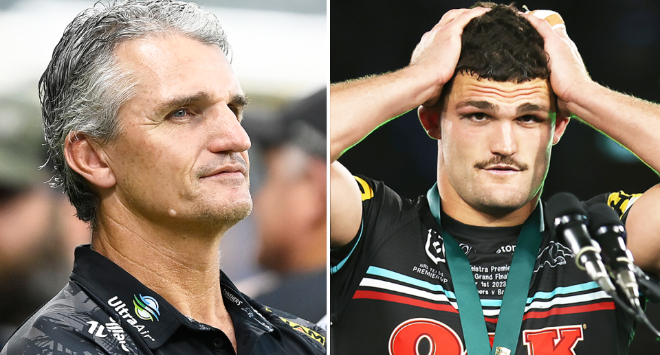 Pictured left Ivan Cleary and right Nathan Cleary