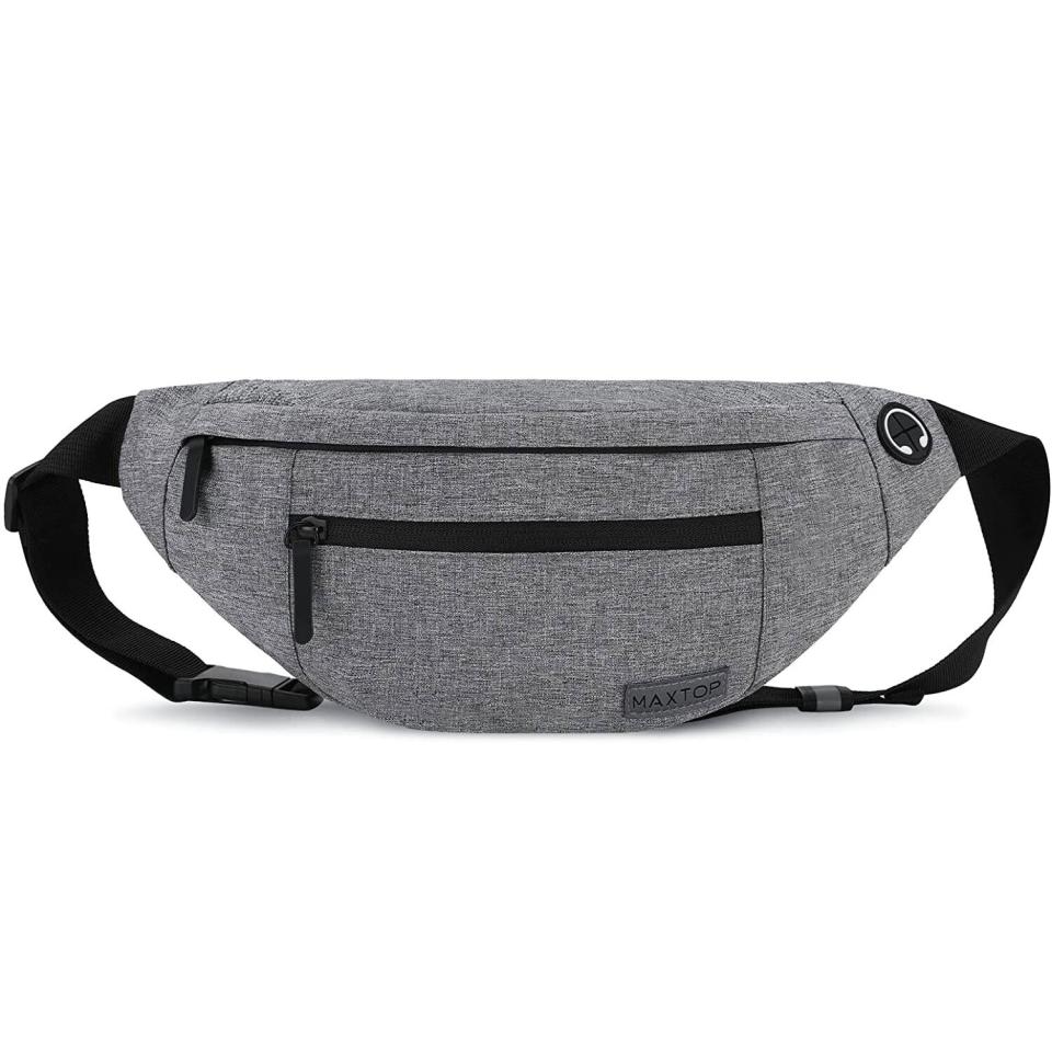 MAXTOP Large Crossbody Fanny Pack with 4-Zipper Pockets