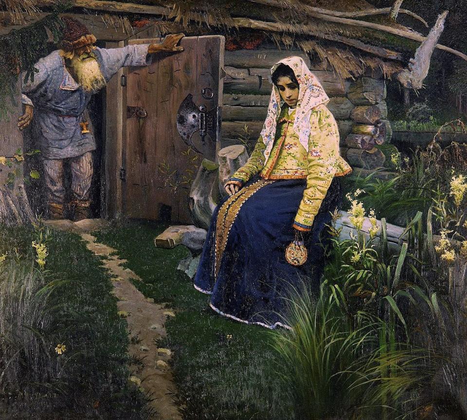 ‘For the Love Potion,’ a late-19th-century painting by Russian artist Mikhail Nesterov. <a href="https://commons.wikimedia.org/wiki/File:Mikhail_Nesterov_-_For_the_love_potion.jpg" rel="nofollow noopener" target="_blank" data-ylk="slk:Radishchev Art Museum/Wikimedia Commons;elm:context_link;itc:0;sec:content-canvas" class="link ">Radishchev Art Museum/Wikimedia Commons</a>