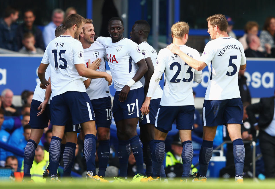 Harry Kane and Christian Eriksen both got goals for Tottenham in a rout of Everton. (Getty)