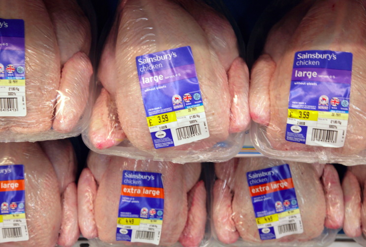 Chickens from Sainsbury's, along with Tesco, Asda and Morrisons, were tested (Picture: Rex)