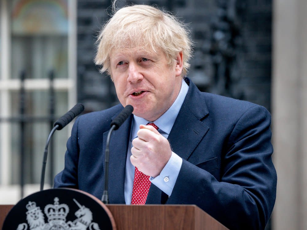 Stolperte 2022 über die "Partygate"-Affäre: Boris Johnson. (Bild: imago/Newscom / EyePress)