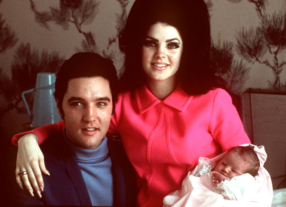 Elvis Presley poses with wife Priscilla (AP)