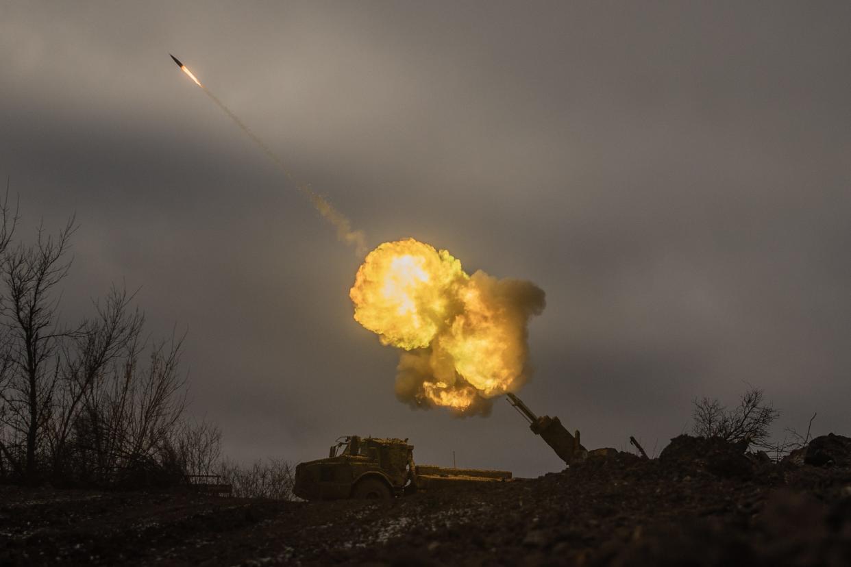 Ukrainian soldiers fire with the Archer Artillery System on Russian position on January 3, 2024 in Donetsk Oblast, Ukraine.