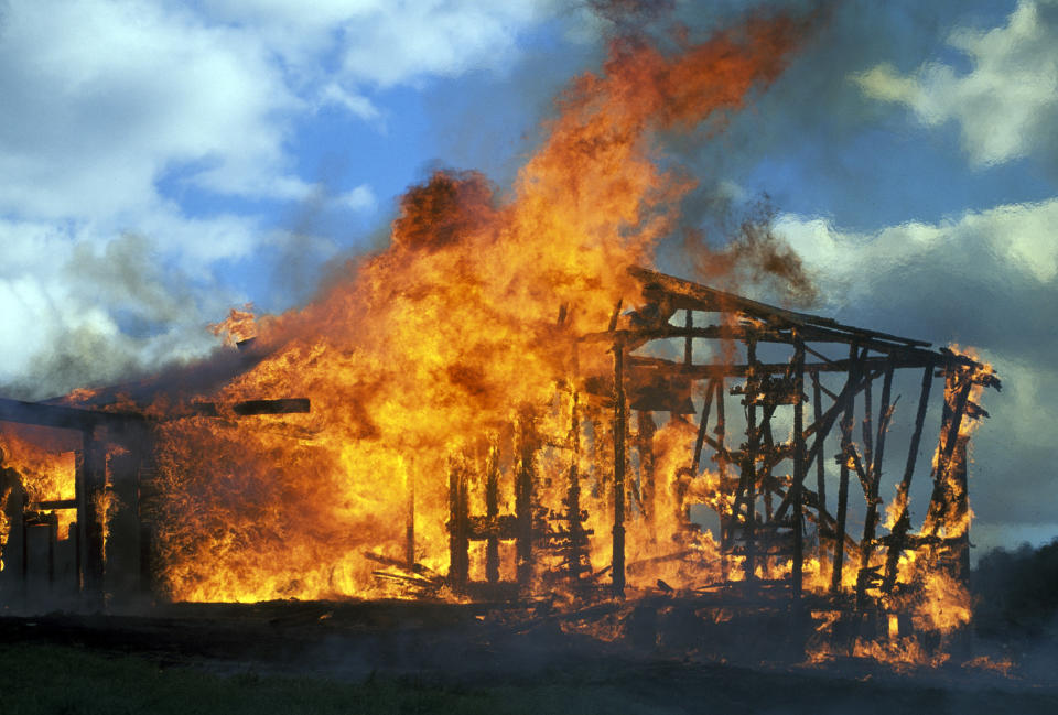 disaster fires house on fire in country Victoria Australia flames hot heat