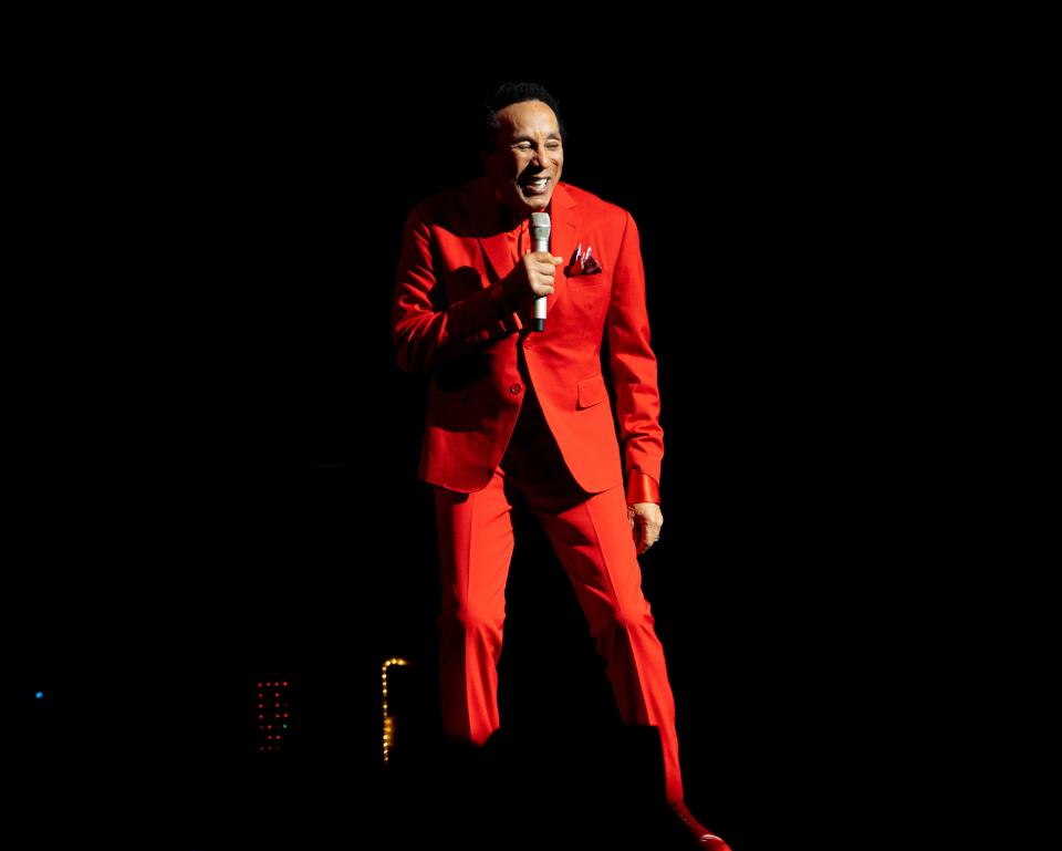 Smokey Robinson, shown performing last month in Milwaukee, plays the Count Basie Center for the Arts on Wednesday, July 27.