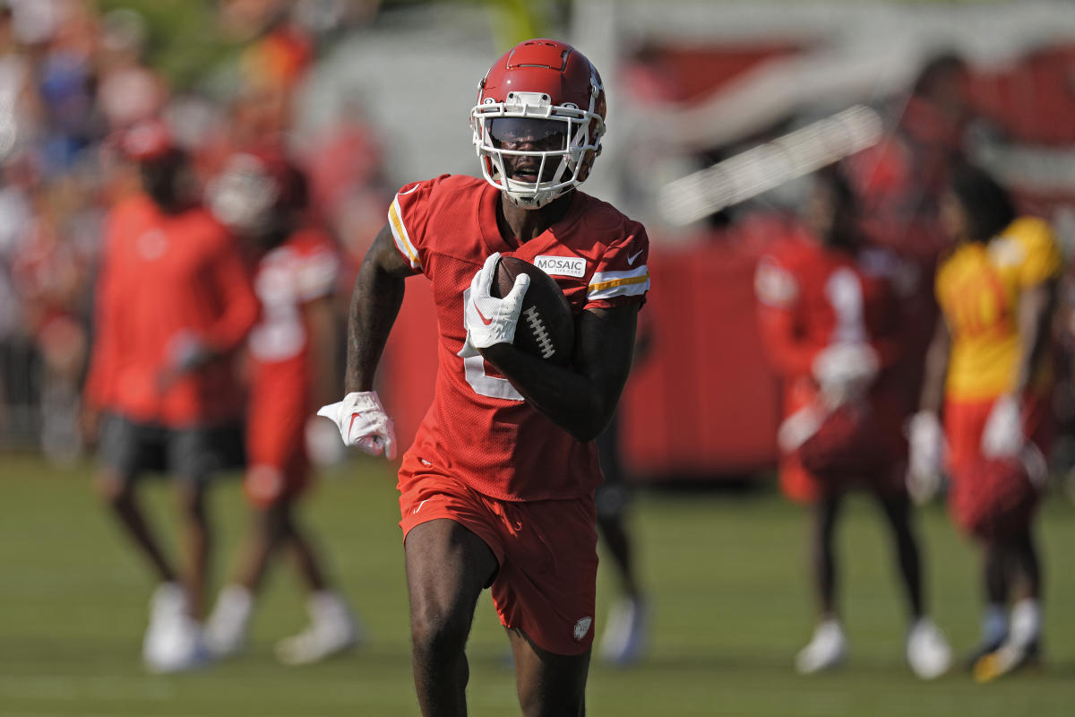 Kansas City Chiefs wide receiver Justyn Ross returns to practice after leg injury