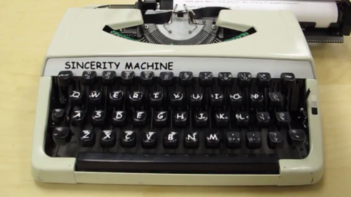 Sincerity Machine Comic Sans typewriter