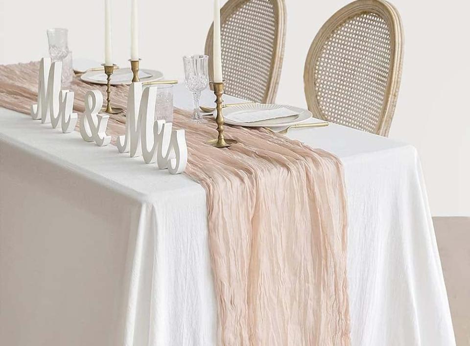 The Best Table Runner Option Ling's Moment Gauze Semi-Sheer Table Runner