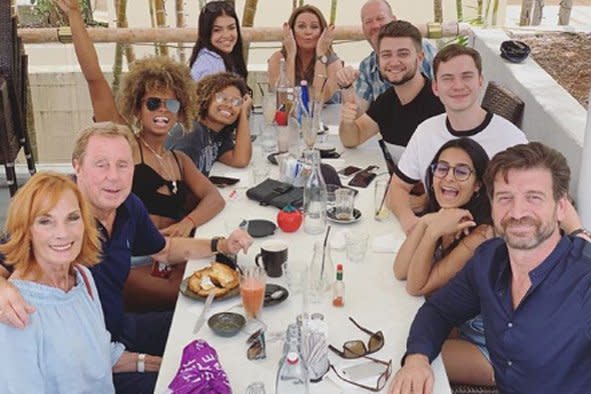 Best pals: The group met up for a slap-up meal: Keshia East Instagram