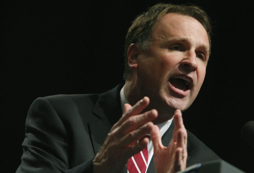 File of Virginia gubernatorial candidate Creigh Deeds speaks at a rally at Old Dominion University in Norfolk, Virginia