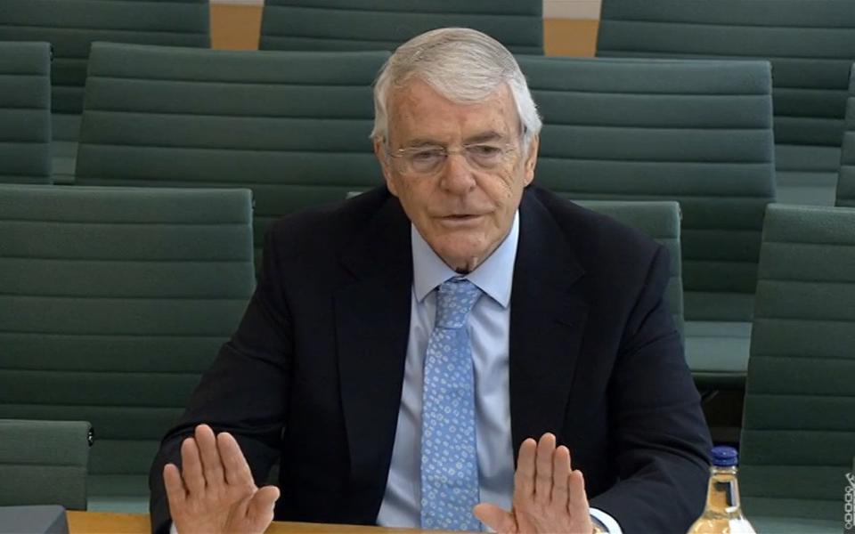 Sir John Major giving evidence to the Northern Ireland Affairs Committee - House of Commons/PA Wire