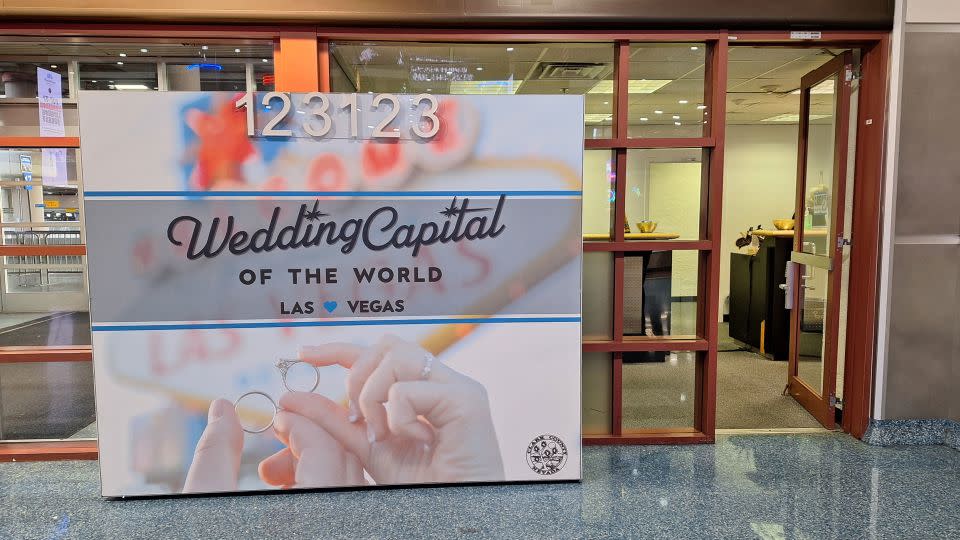 The pop-up Marriage License Bureau at the Harry Reid International Airport in Las Vegas is open through Sunday. - Courtesy Las Vegas Marriage License Bureau