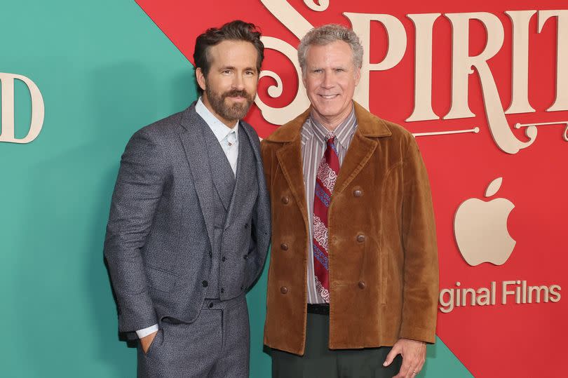 Hollywood actors Ryan Reynolds and Will Ferrell pictured together in 2022