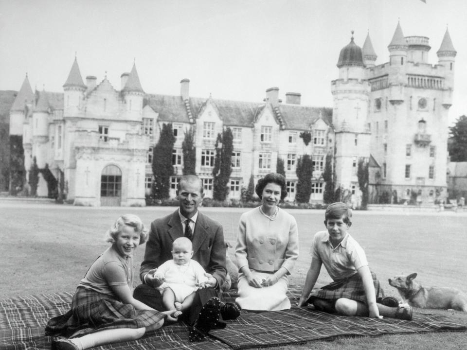 The royal family picnicking at Balmoral Castle in Scotland