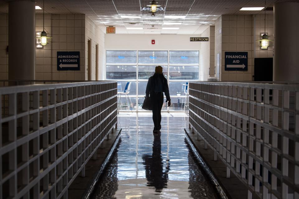 Sophomore Christian Matthews walks through the student center at Tennessee State University in Nashville, Tenn., on Tuesday, Feb. 6, 2024.