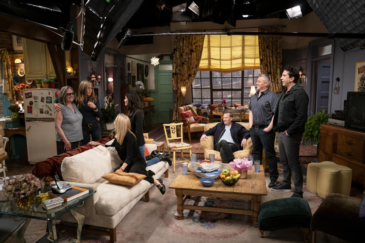 For the first time in 17 years, the cast of Friends reunites for a special celebration of the beloved, smash-hit comedy series. Taped on the original soundstage, Friends: The Reunion finds Jennifer Aniston, Courteney Cox, Lisa Kudrow, Matt LeBlanc, Matthew Perry, and David Schwimmer joined by moderator James Corden and a star-studded roster of special guests as they relive the show's fan-favorite and unforgettable moments. This once-in-a-lifetime special event honors the iconic series, which continues to permeate the zeitgeist today, with a hilarious and heartfelt night full of laughter and tears. Could we be any more excited?