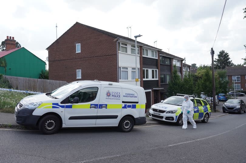 Police cordon off a property in Pump Hill, Great Baddow in Chelmsford