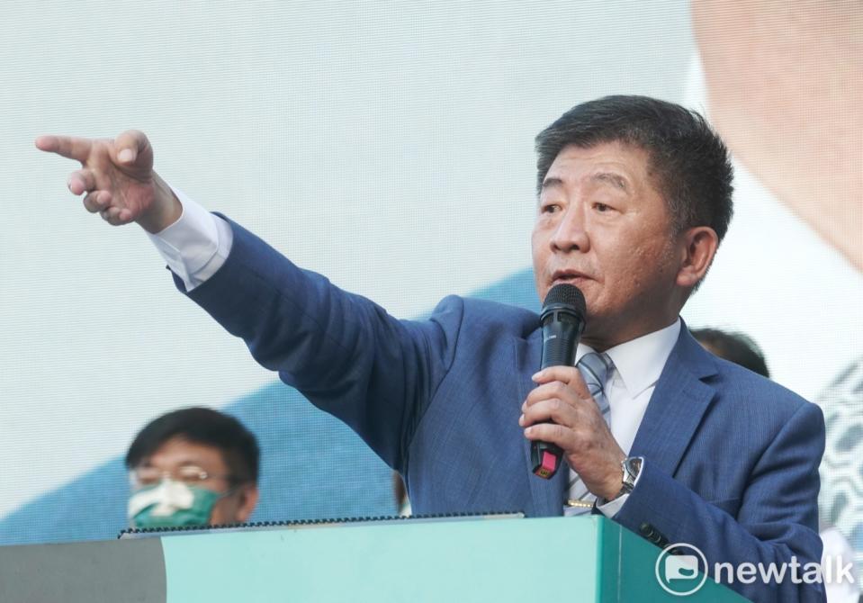 民進黨提名台北市長參選人陳時中1日在競選總部成立大會上，向支持者發表演說。（資料照片）   圖：張良一/攝