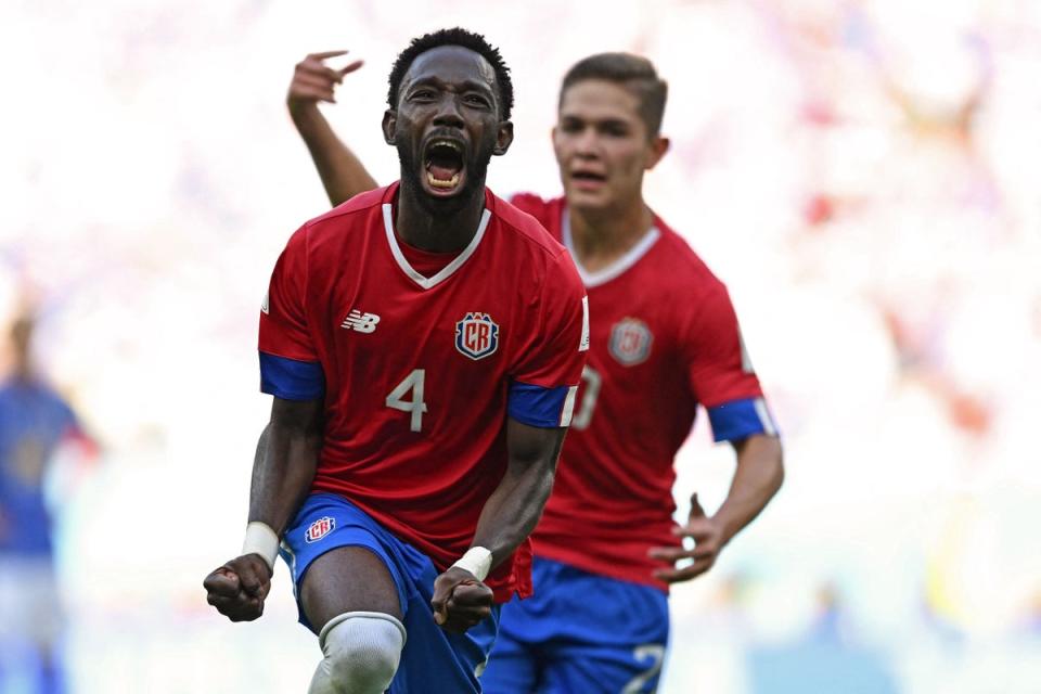Fuller celebrates scoring the only goal (AFP via Getty Images)