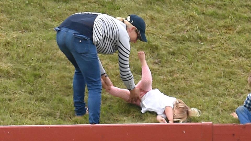 Zara Tindall plays with daughter, Mia