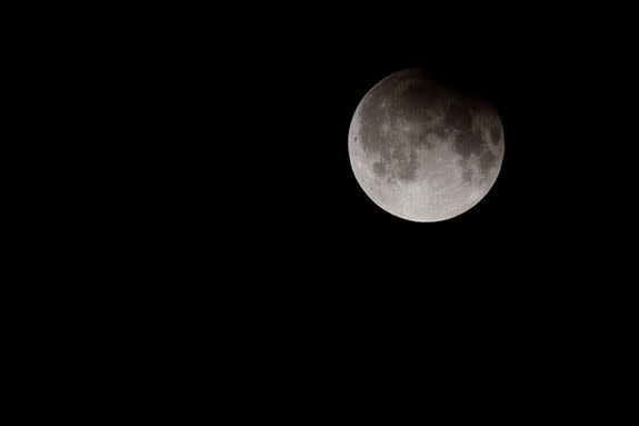 Astrophotographer Marisha Sharma of New Delhi, India, captured this photograph of a penumbral lunar eclipse on April 25, 2013.