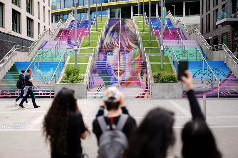 Frank Styles' mural of Taylor Swift outside of Wembley Stadium