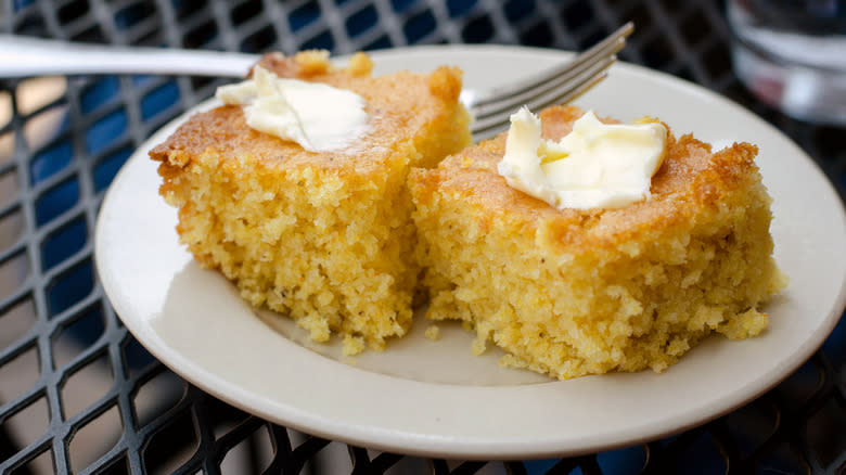 cornbread with homemade butter