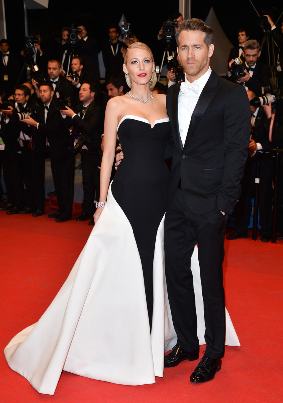 <p>A-list couple Reynolds and Lively looked stunning at the Cannes premiere of <em>The Captive</em> on May 16, 2014. (Photo: George Pimentel/WireImage) </p>