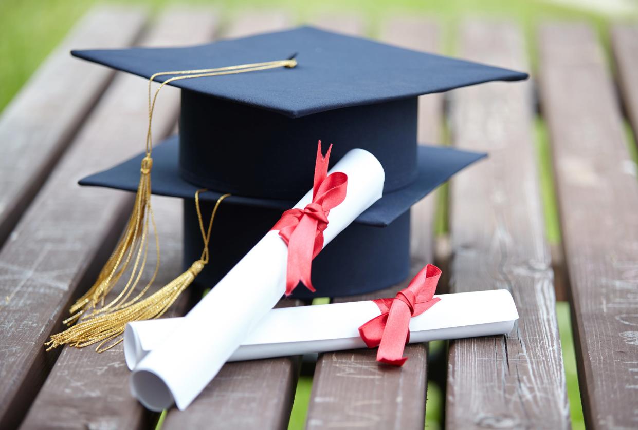 Black Graduation Cap with Degree