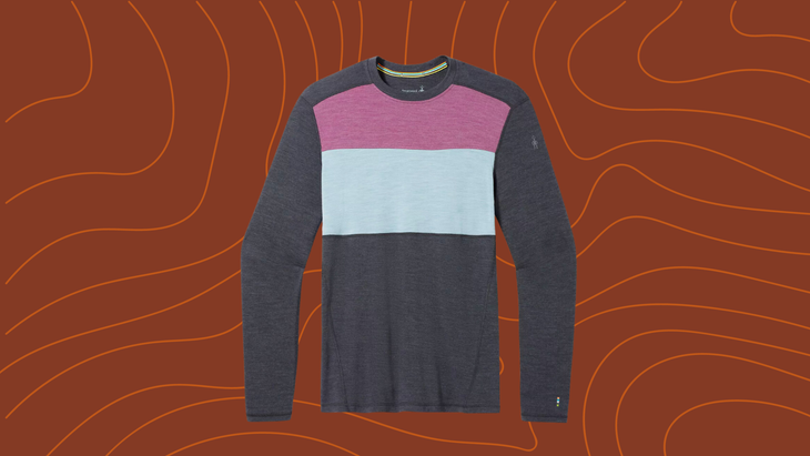 Runners gift guide Men's Classic Thermal Merino Base Layer Colorblock Crew