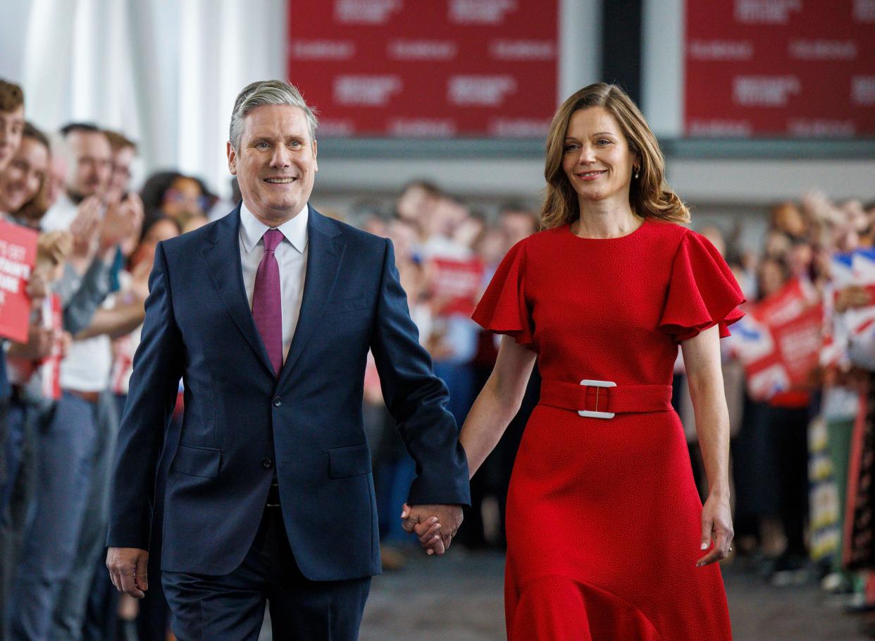 Labour Leader, Sir Keir Starmer walks with his wife, Lady Victoria Starmer, on his way to deliver his Leaders speech at the Labour Party Conference.