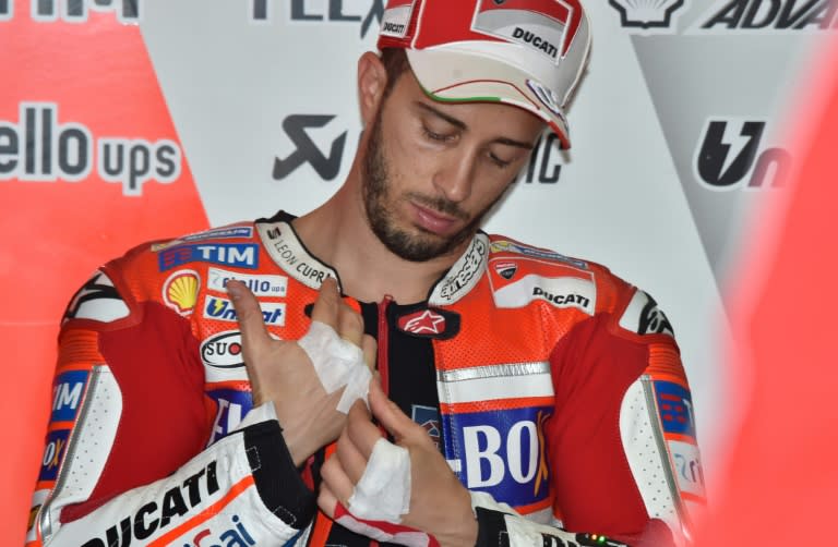 Ducati Team rider Andrea Dovizioso of Italy prepares for the second practice session of the Australian MotoGP, at Phillip Island, on October 20, 2017