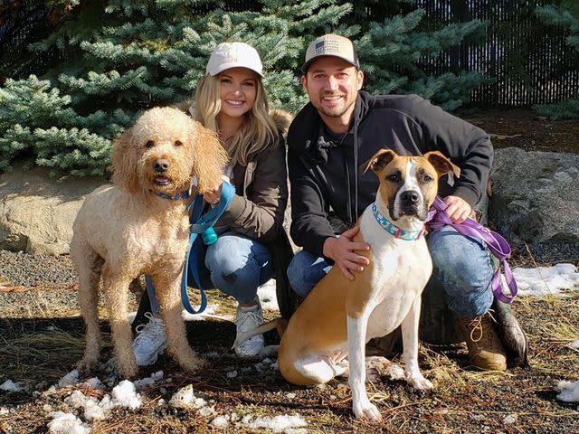 <p>Alyssa Ingham Instagram</p> Stevin John and his fiancée Alyssa Ingham with their dogs