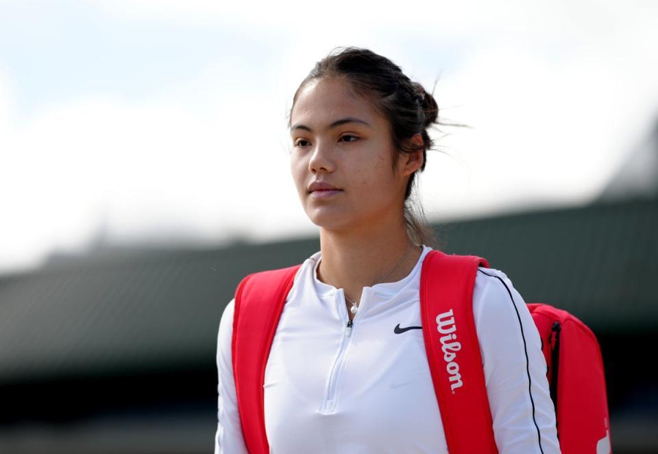 Emma Raducanu will open her Wimbledon campaign on Monday (John Walton/PA) (PA Wire)