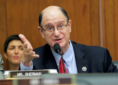 Representative Brad Sherman (D-CA) questions Federal Reserve Chairman Janet Yellen as she delivers the semi-annual testimony on the "Federal Reserve's Supervision and Regulation of the Financial System" before the House Financial Services Committee in Washington, U.S., September 28, 2016. REUTERS/Joshua Roberts