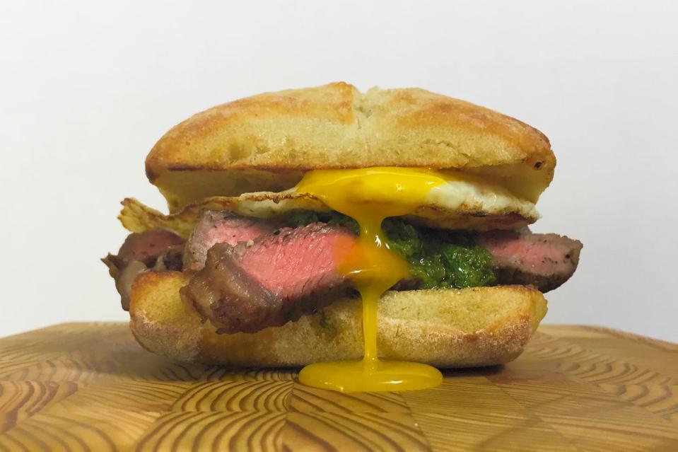 Steak and Egg Breakfast Sandwich