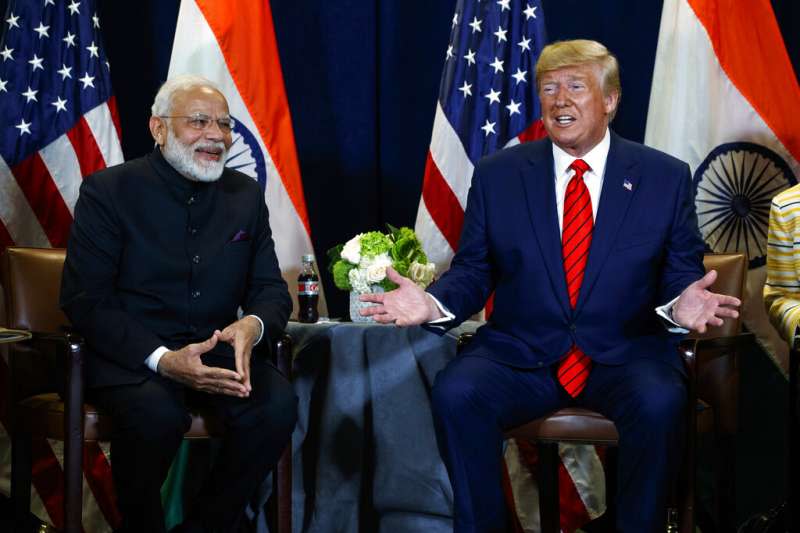 美國總統川普與印度總理莫迪。（美聯社）