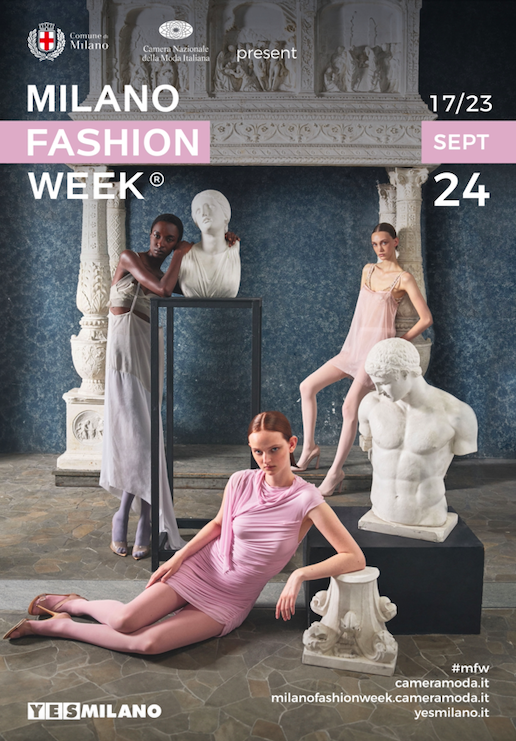 Milan Fashion Week's September 2024 advertising campaign.