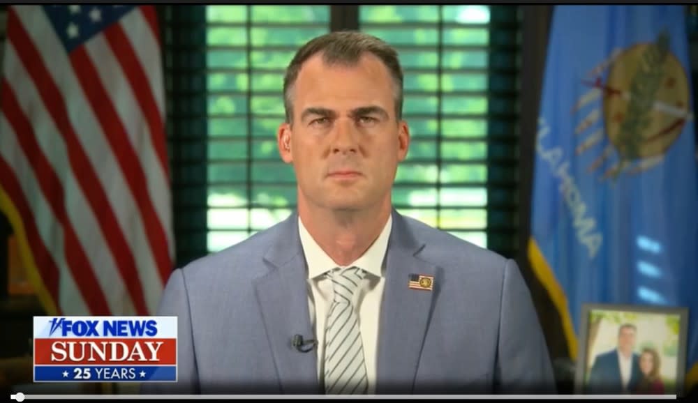 Oklahoma Republican Governor Stitt talking about Oklahoma's 