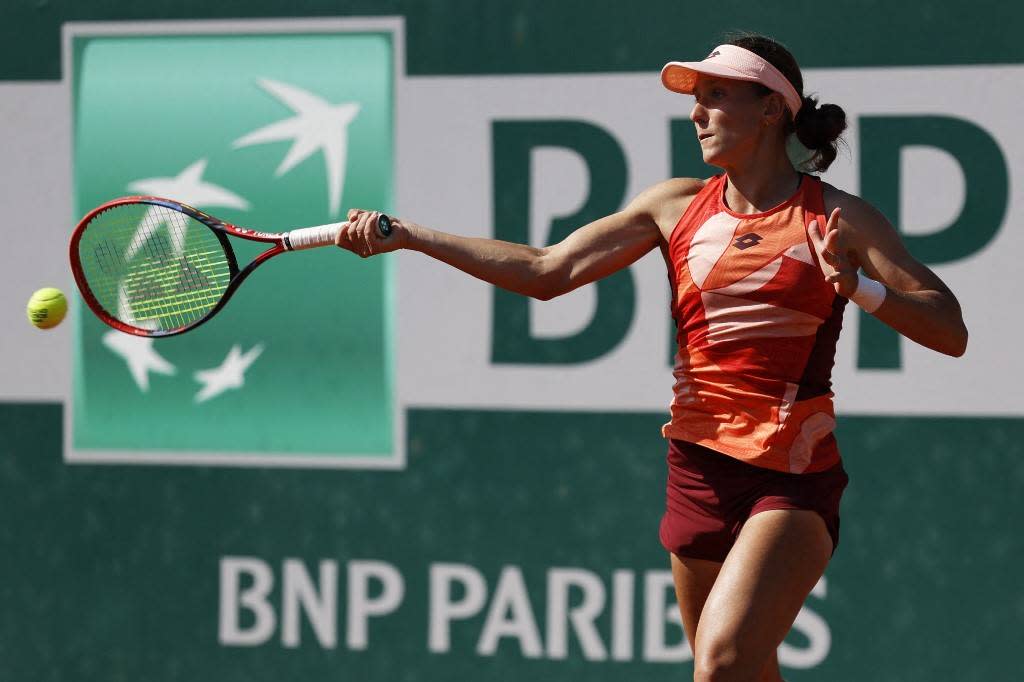 La (désormais) franco-russe Varvara Gracheva en plein match à Roland Garros, le 31 mai dernier. 